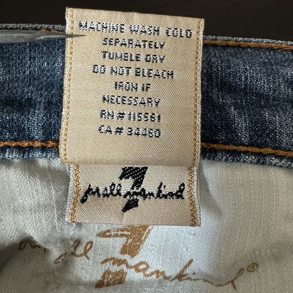 Seven 7 for all Mankind Flare Leg Jeans Womens Size 30 Blue Denim Made in USA - Picture 12 of 16